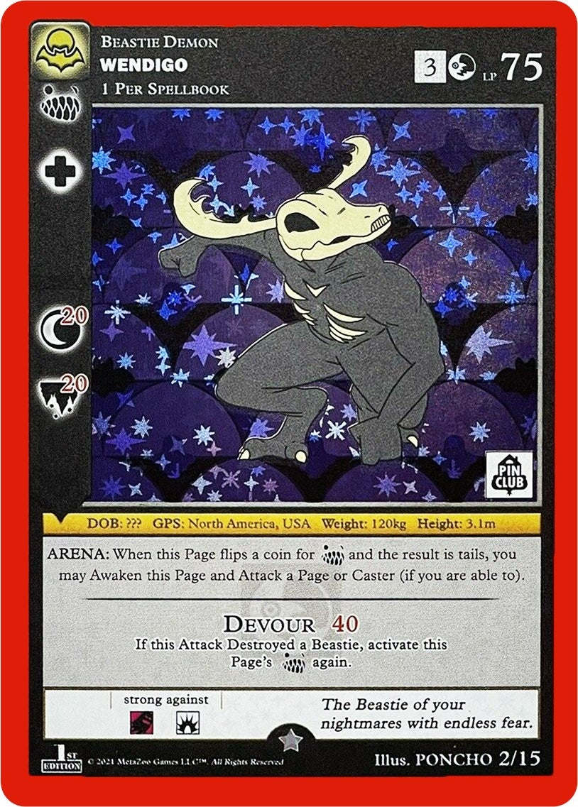 Image for Wendigo (Pin Club Nightfall Mystery Collection 1st Edition) (Miscellaneous Promos) (2/15) - MetaZoo