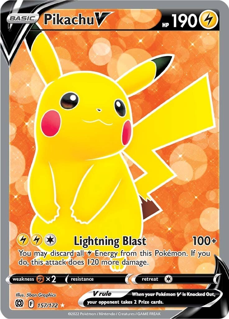 Image for Pikachu V (Full Art) (SWSH09: Brilliant Stars) (157/172) - Pokemon