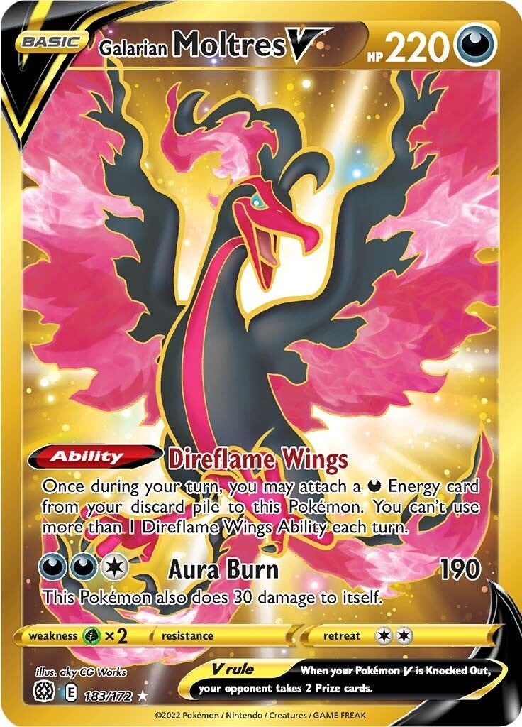 Image for Galarian Moltres V (Secret) (SWSH09: Brilliant Stars) (183/172) - Pokemon