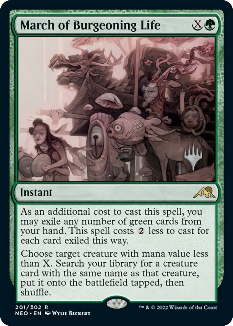 Image for March of Burgeoning Life (Promo Pack: Kamigawa: Neon Dynasty) (201) - Magic: The Gathering