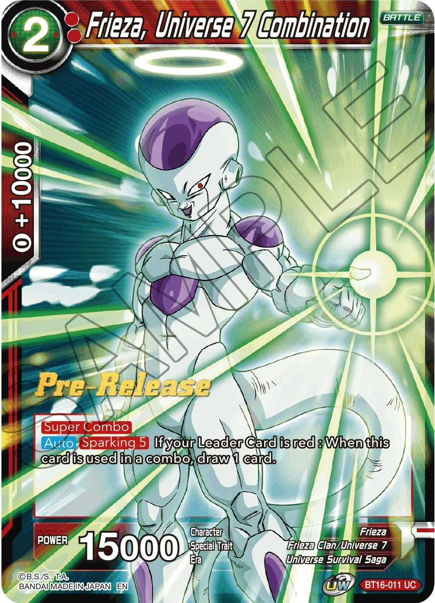 Image for Frieza, Universe 7 Combination (Realm of the Gods Pre-Release Cards) (BT16-011) - Dragon Ball Super: Masters