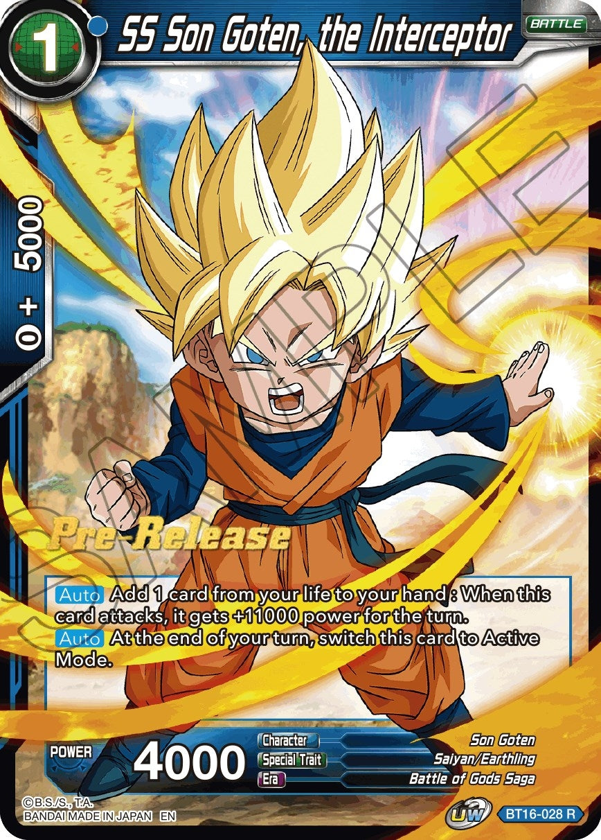 Image for SS Son Goten, the Interceptor (Realm of the Gods Pre-Release Cards) (BT16-028) - Dragon Ball Super: Masters