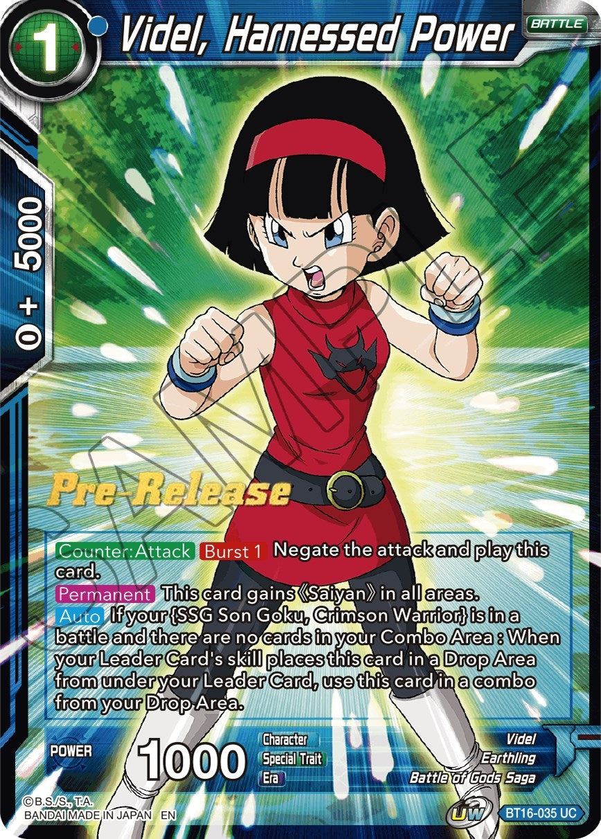 Image for Videl, Harnessed Power (Realm of the Gods Pre-Release Cards) (BT16-035) - Dragon Ball Super: Masters