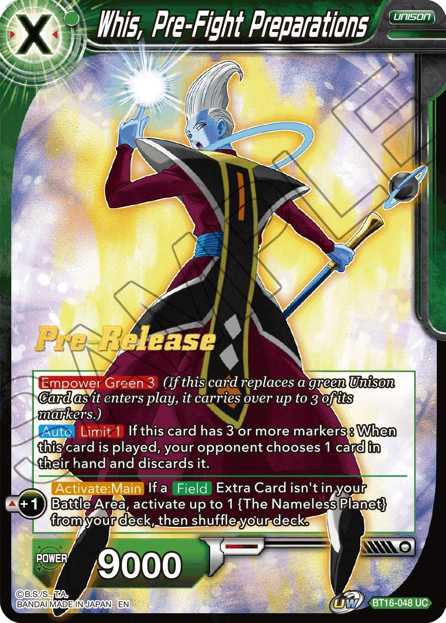 Image for Whis, Pre-Fight Preparations (Realm of the Gods Pre-Release Cards) (BT16-048) - Dragon Ball Super: Masters