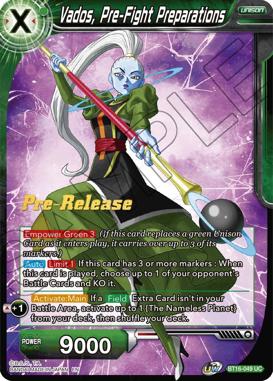 Image for Vados, Pre-Fight Preparations (Realm of the Gods Pre-Release Cards) (BT16-049) - Dragon Ball Super: Masters