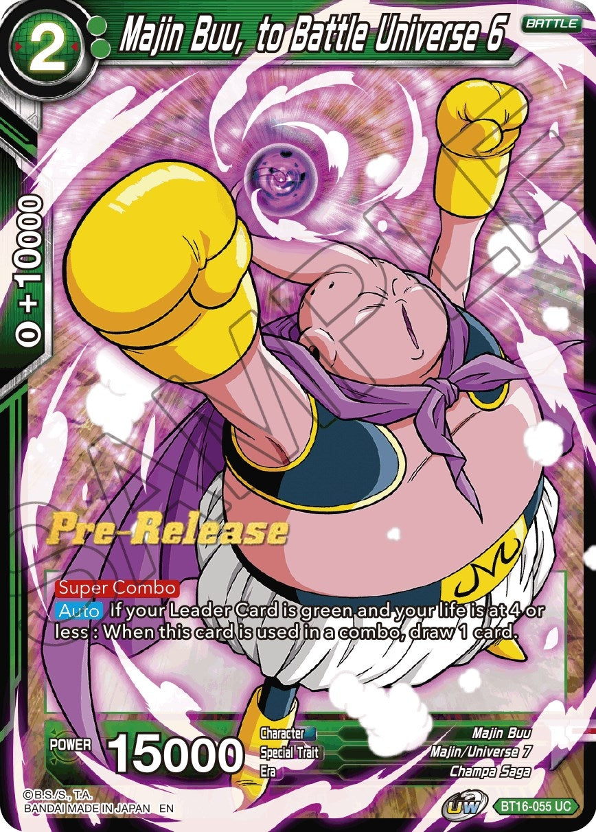 Image for Majin Buu, to Battle Universe 6 (Realm of the Gods Pre-Release Cards) (BT16-055) - Dragon Ball Super: Masters
