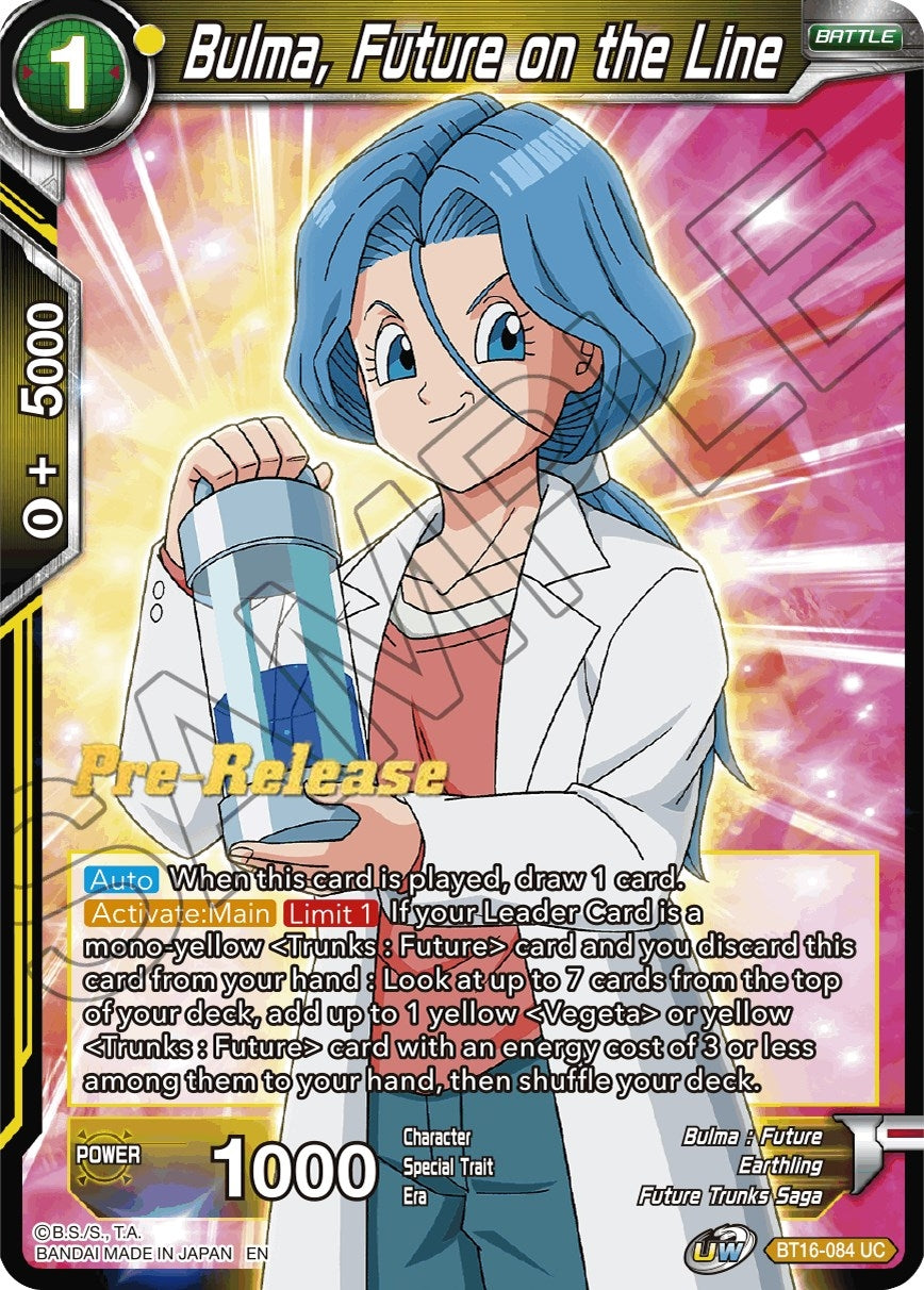 Image for Bulma, Future on the Line (Realm of the Gods Pre-Release Cards) (BT16-084) - Dragon Ball Super: Masters