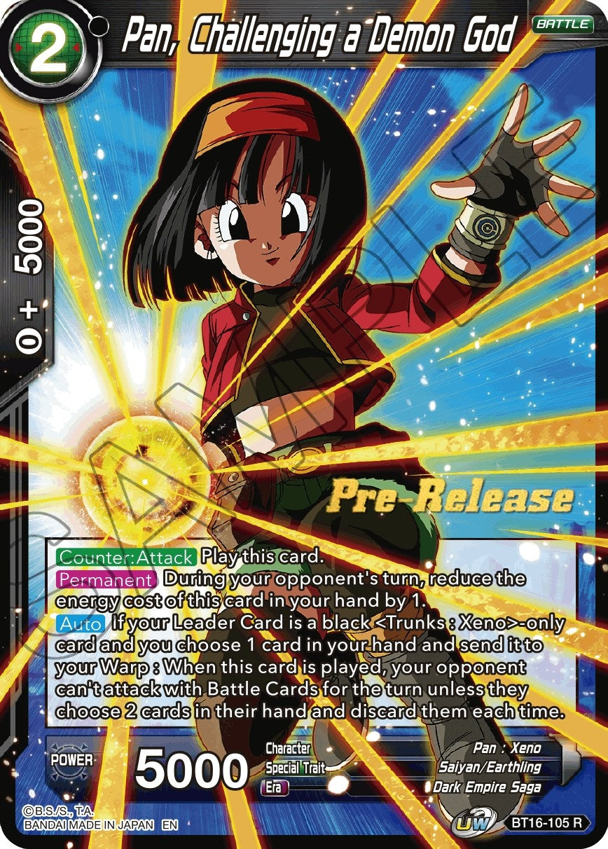 Image for Pan, Challenging a Demon God (Realm of the Gods Pre-Release Cards) (BT16-105) - Dragon Ball Super: Masters