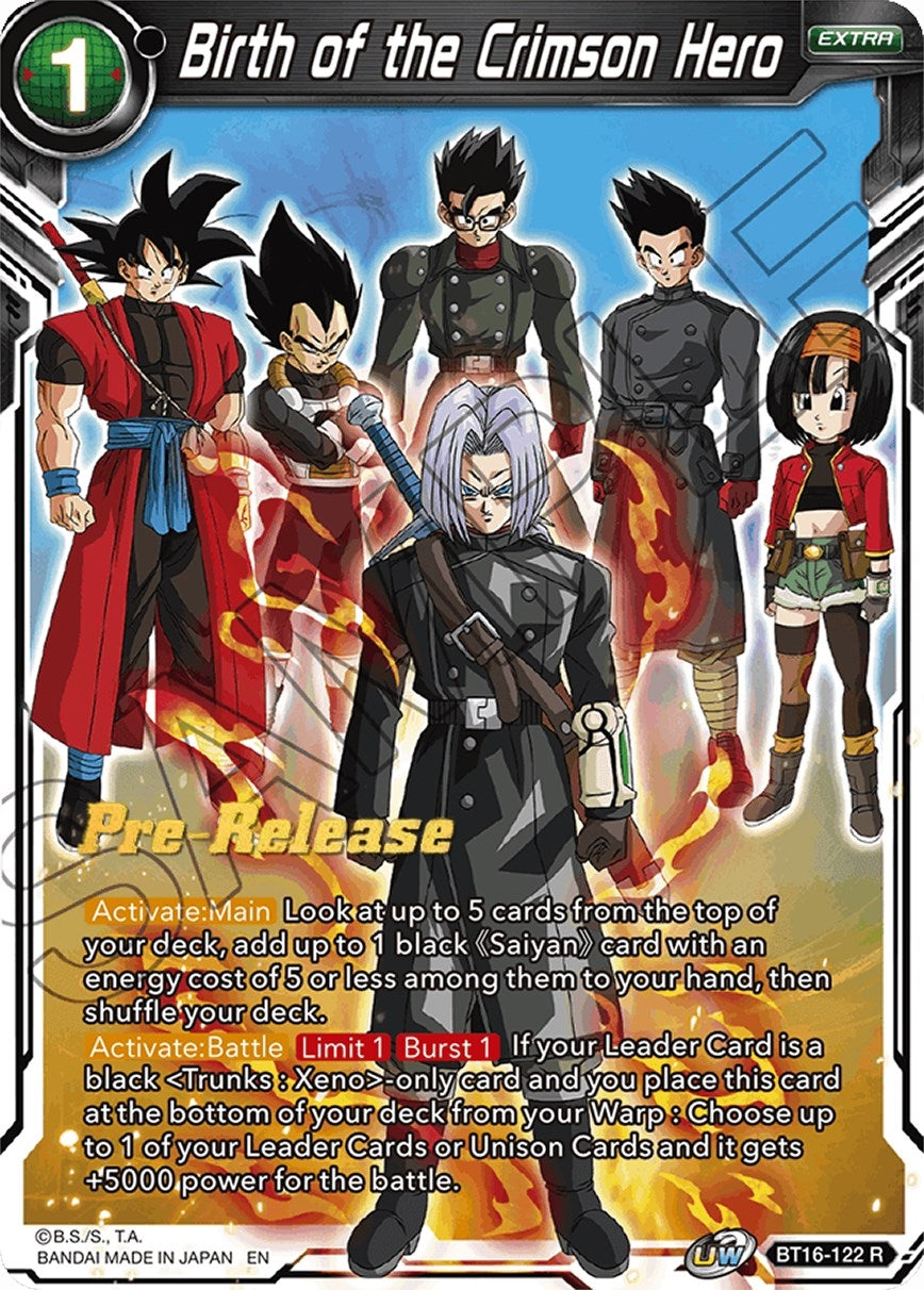 Image for Birth of the Crimson Hero (Realm of the Gods Pre-Release Cards) (BT16-122) - Dragon Ball Super: Masters