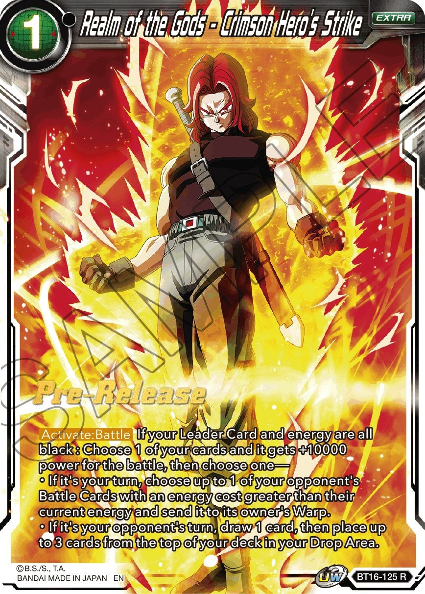 Image for Realm of the Gods - Crimson Hero's Strike (Realm of the Gods Pre-Release Cards) (BT16-125) - Dragon Ball Super: Masters