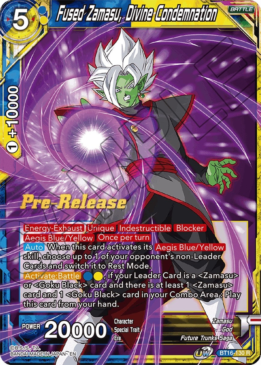 Image for Fused Zamasu, Divine Condemnation (Realm of the Gods Pre-Release Cards) (BT16-130) - Dragon Ball Super: Masters