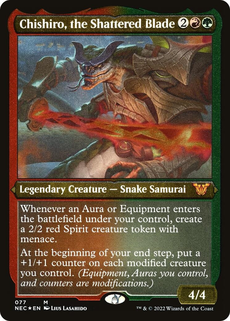 Image for Chishiro, the Shattered Blade (Display Commander) - Thick Stock (Commander: Kamigawa: Neon Dynasty) (77) - Magic: The Gathering