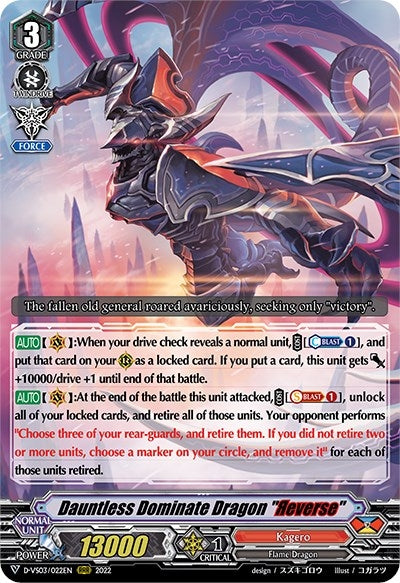 Image for Dauntless Dominate Dragon "Reverse" (D-VS03: V Clan Collection Vol.3) (D-VS03/022EN) - Cardfight Vanguard