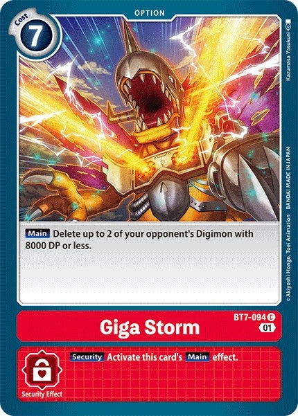 Image for Giga Storm (BT07) (BT7-094 C) - Digimon Card Game