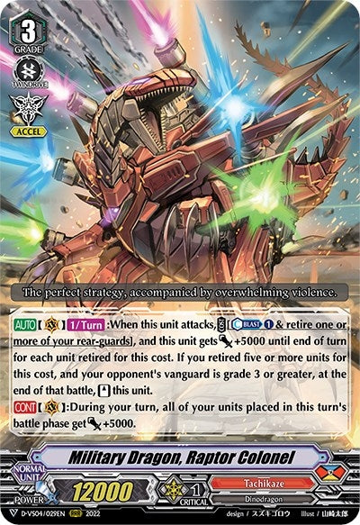 Image for Military Dragon, Raptor Colonel (D-VS04: V Clan Collection Vol.4) (D-VS04/029EN) - Cardfight Vanguard