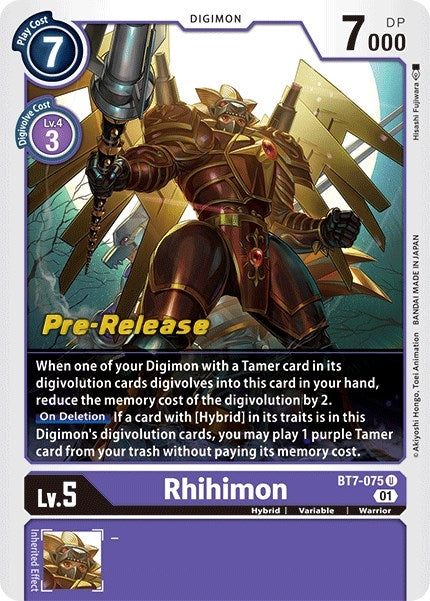 Image for Rhihimon (BT07_PR) (BT7-075 U) - Digimon Card Game
