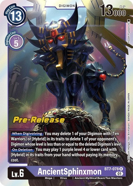 Image for AncientSphinxmon (BT07_PR) (BT7-078 R) - Digimon Card Game