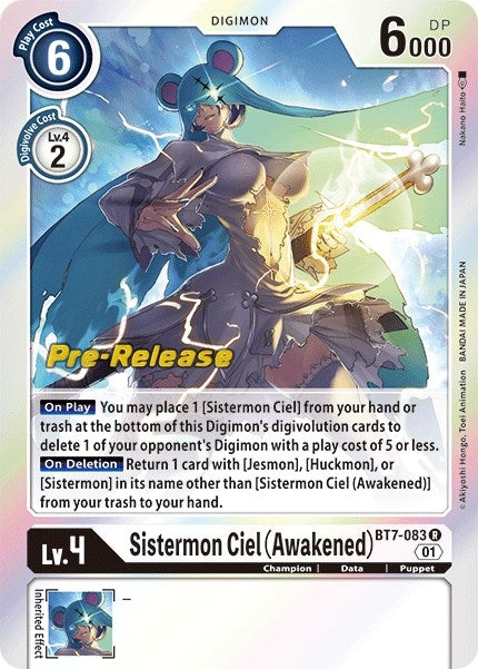 Image for Sistermon Ciel (Awakened) (BT07_PR) (BT7-083 R) - Digimon Card Game