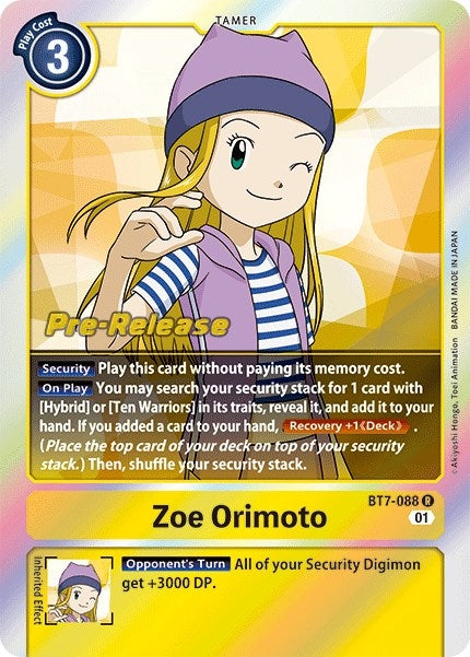 Image for Zoe Orimoto (BT07_PR) (BT7-088 R) - Digimon Card Game
