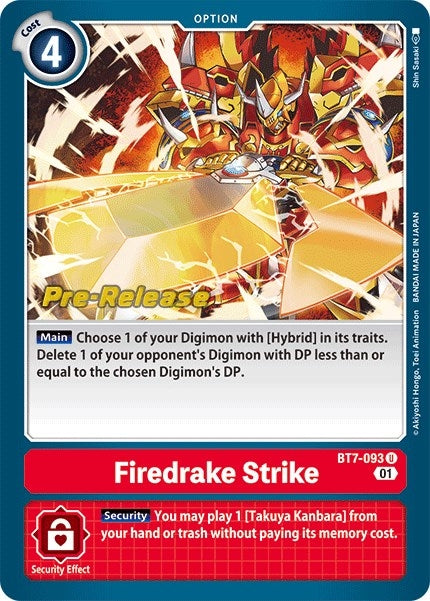 Image for Firedrake Strike (BT07_PR) (BT7-093 U) - Digimon Card Game