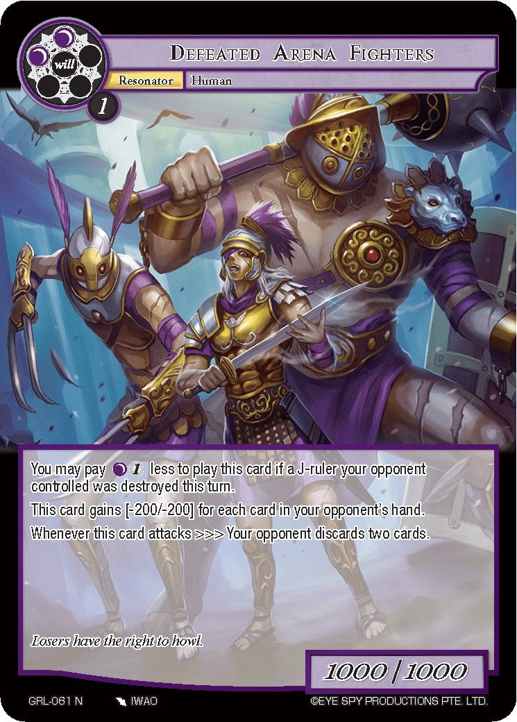 Image for Defeated Arena Fighters (Game of Gods: Reloaded) (GRL-061) - Force of Will