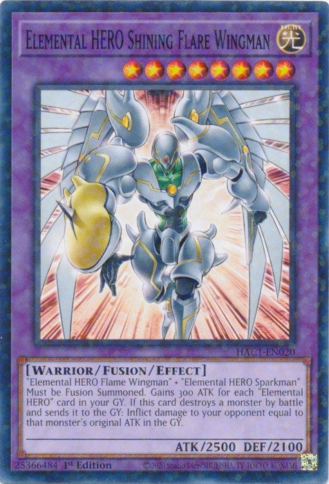 Image for Elemental HERO Shining Flare Wingman (Duel Terminal) (Hidden Arsenal: Chapter 1) (HAC1-EN020) - YuGiOh