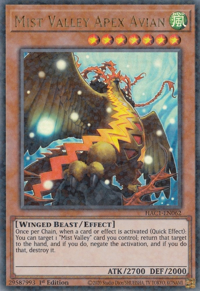 Image for Mist Valley Apex Avian (Duel Terminal) (Hidden Arsenal: Chapter 1) (HAC1-EN062) - YuGiOh