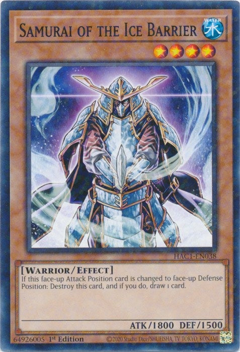 Image for Samurai of the Ice Barrier (Duel Terminal) (Hidden Arsenal: Chapter 1) (HAC1-EN038) - YuGiOh