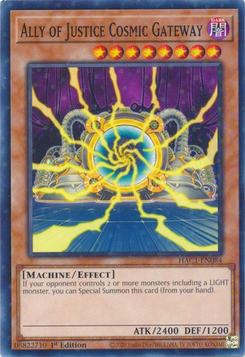Image for Ally of Justice Cosmic Gateway (Duel Terminal) (Hidden Arsenal: Chapter 1) (HAC1-EN084) - YuGiOh