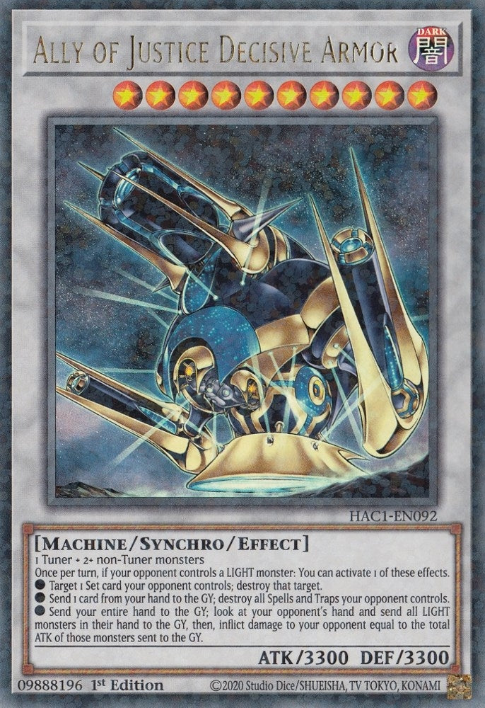Image for Ally of Justice Decisive Armor (Duel Terminal) (Hidden Arsenal: Chapter 1) (HAC1-EN092) - YuGiOh
