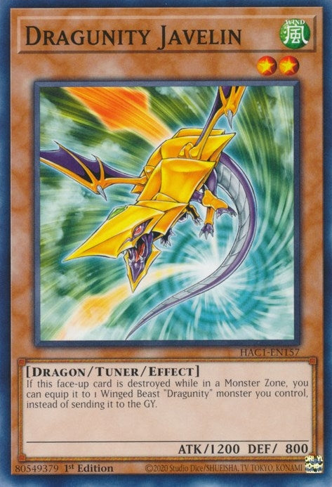 Image for Dragunity Javelin (Hidden Arsenal: Chapter 1) (HAC1-EN157) - YuGiOh
