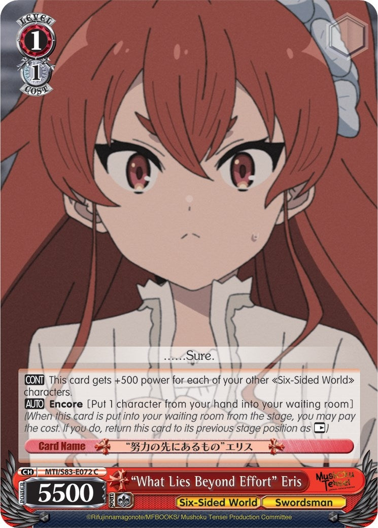 Image for "What Lies Beyond Effort" Eris (Mushoku Tensei: Jobless Reincarnation) (MTI/S83-E072 C) - Weiss Schwarz