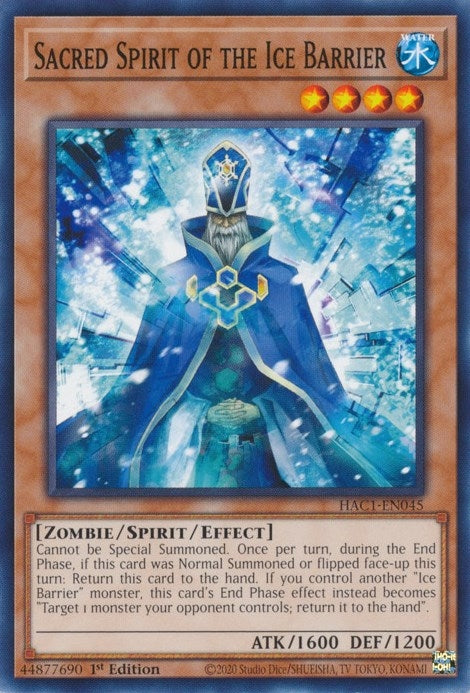 Image for Sacred Spirit of the Ice Barrier (Hidden Arsenal: Chapter 1) (HAC1-EN045) - YuGiOh