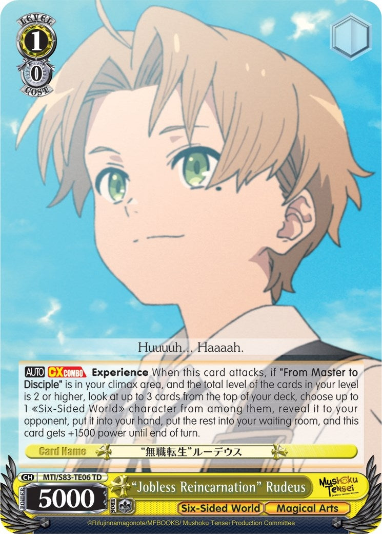 Image for "Jobless Reincarnation" Rudeus (Mushoku Tensei: Jobless Reincarnation) (MTI/S83-TE06 TD) - Weiss Schwarz