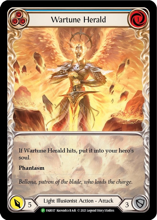 Image for Wartune Herald (Blue) (Extended Art) - FAB037 (Flesh and Blood: Promo Cards) (FAB037) - Flesh and Blood TCG
