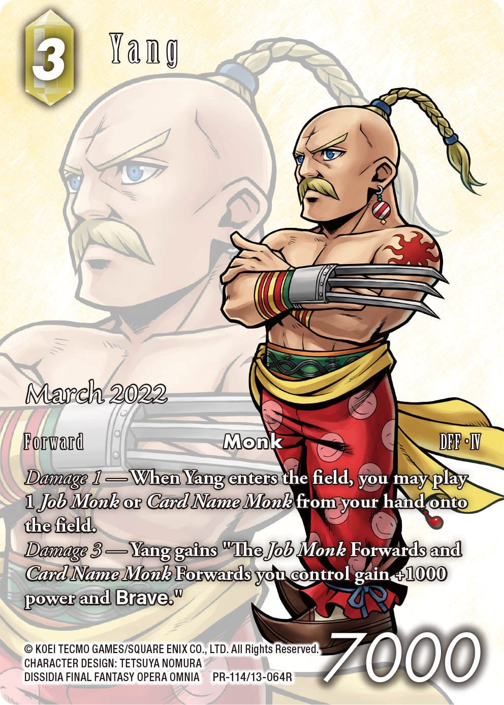 Image for Yang (March 2022) (FF: Promo Cards) (PR-114/13-064R) - Final Fantasy TCG