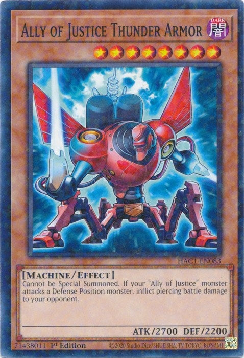 Image for Ally of Justice Thunder Armor (Duel Terminal) (Hidden Arsenal: Chapter 1) (HAC1-EN083) - YuGiOh