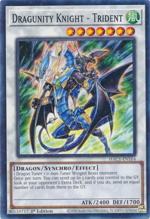 Image for Dragunity Knight - Trident (Duel Terminal) (Hidden Arsenal: Chapter 1) (HAC1-EN164) - YuGiOh