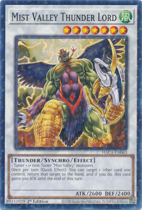 Image for Mist Valley Thunder Lord (Duel Terminal) (Hidden Arsenal: Chapter 1) (HAC1-EN063) - YuGiOh