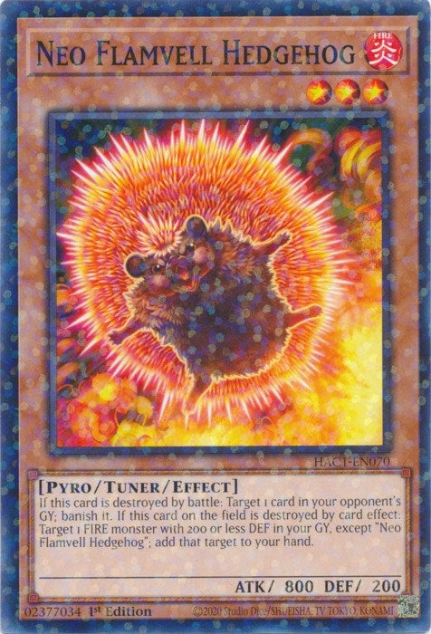 Image for Neo Flamvell Hedgehog (Duel Terminal) (Hidden Arsenal: Chapter 1) (HAC1-EN070) - YuGiOh