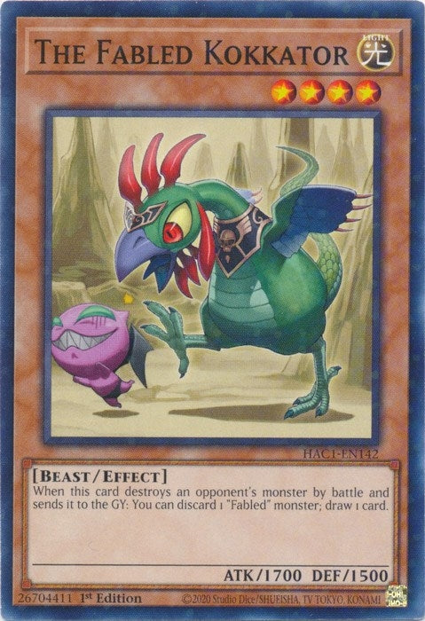 Image for The Fabled Kokkator (Duel Terminal) (Hidden Arsenal: Chapter 1) (HAC1-EN142) - YuGiOh