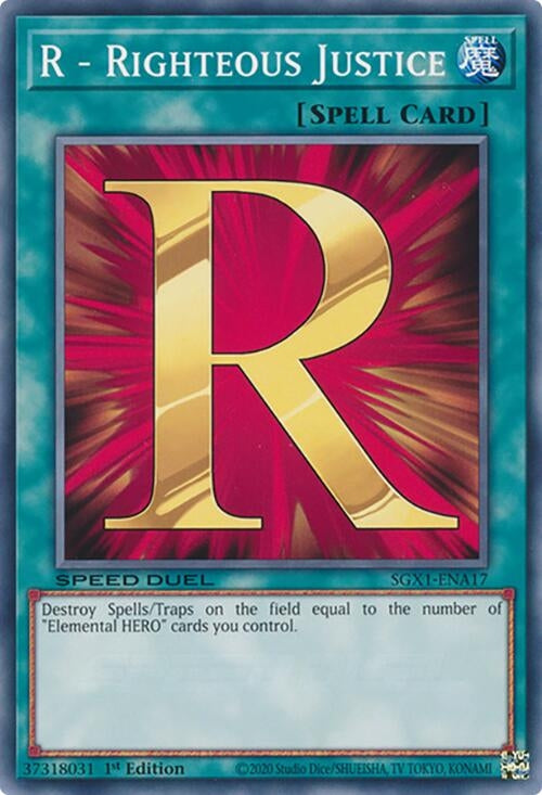 Image for R - Righteous Justice (Speed Duel GX: Duel Academy Box) (SGX1-ENA17) - YuGiOh