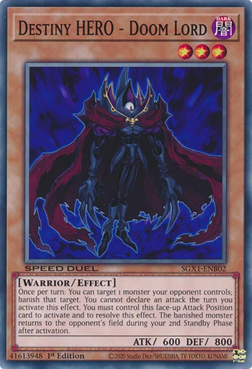 Image for Destiny HERO - Doom Lord (Speed Duel GX: Duel Academy Box) (SGX1-ENB02) - YuGiOh