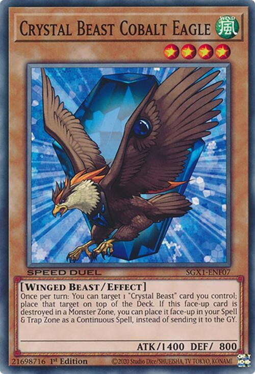 Image for Crystal Beast Cobalt Eagle (Speed Duel GX: Duel Academy Box) (SGX1-ENF07) - YuGiOh