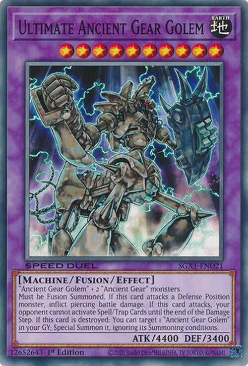 Image for Ultimate Ancient Gear Golem (Speed Duel GX: Duel Academy Box) (SGX1-END21) - YuGiOh