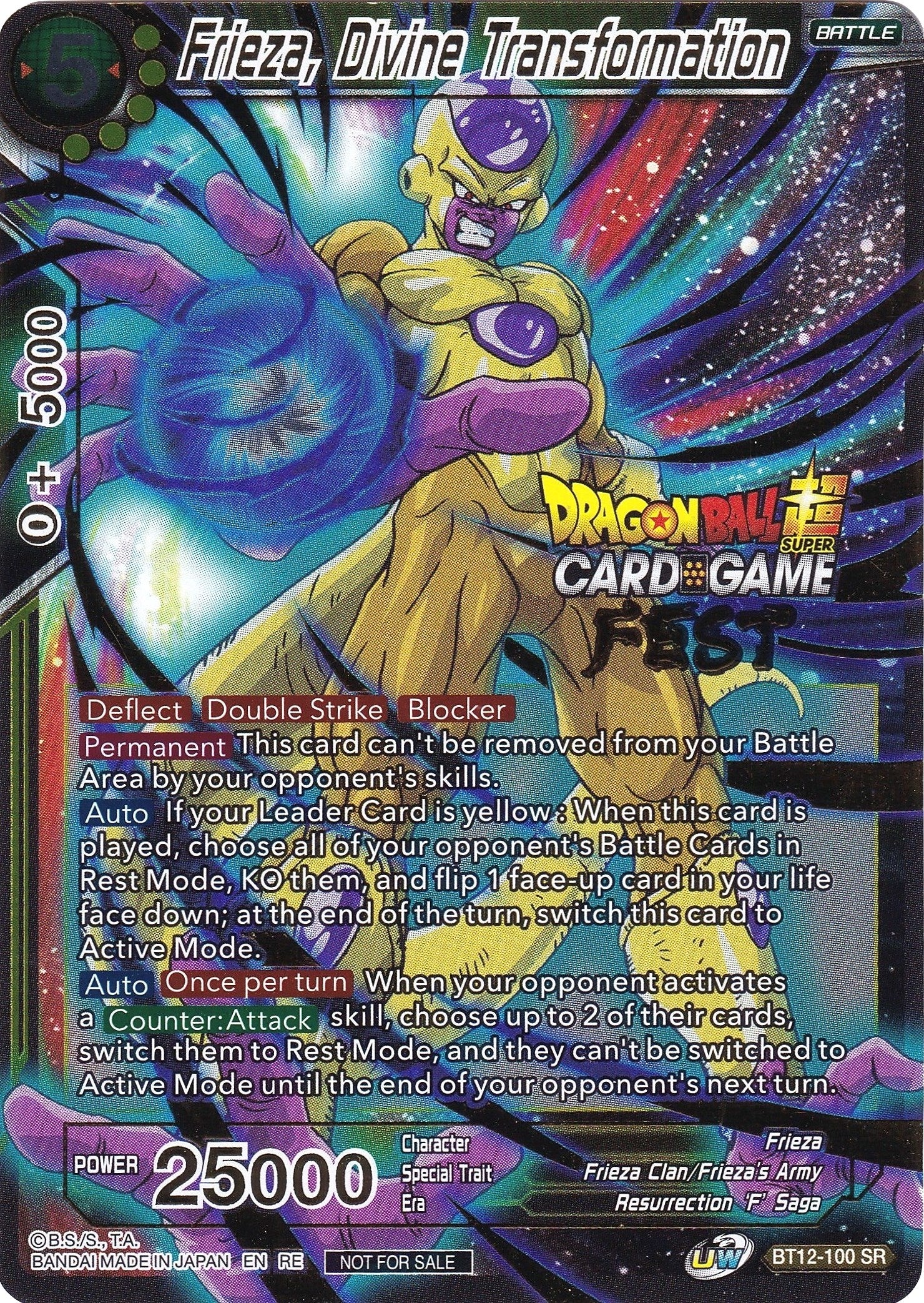 Image for Frieza, Divine Transformation (Card Game Fest 2022) (Tournament Promotion Cards) (BT12-100) - Dragon Ball Super: Masters