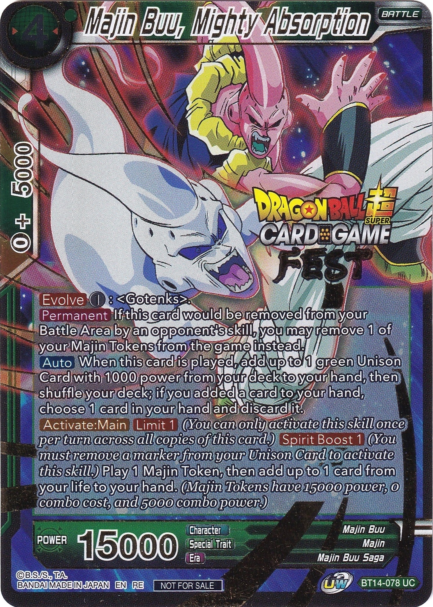 Image for Majin Buu, Mighty Absorption (Card Game Fest 2022) (Tournament Promotion Cards) (BT14-078) - Dragon Ball Super: Masters