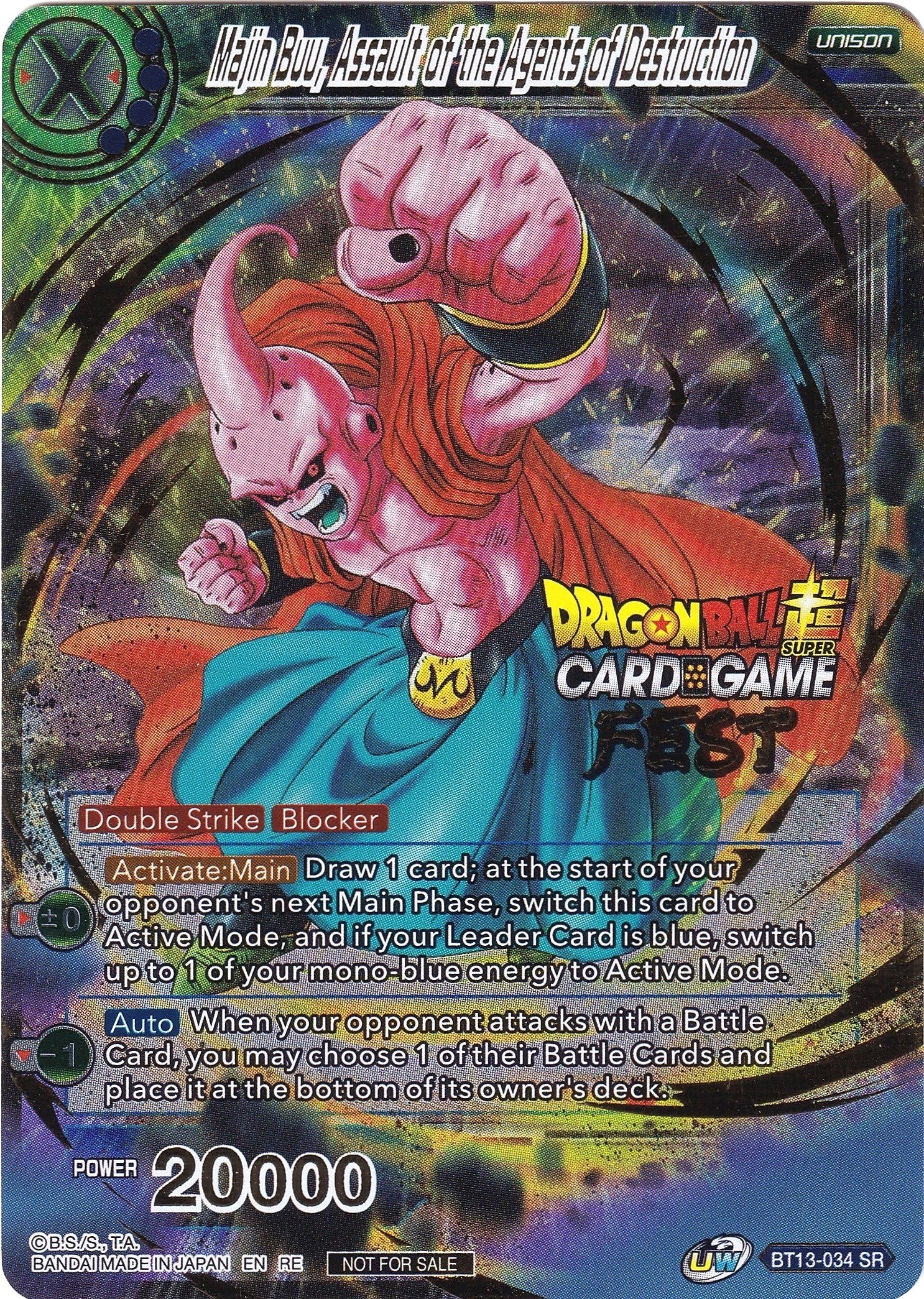 Image for Majin Buu, Assault of the Agents of Destruction (Card Game Fest 2022) (Tournament Promotion Cards) (BT13-034) - Dragon Ball Super: Masters
