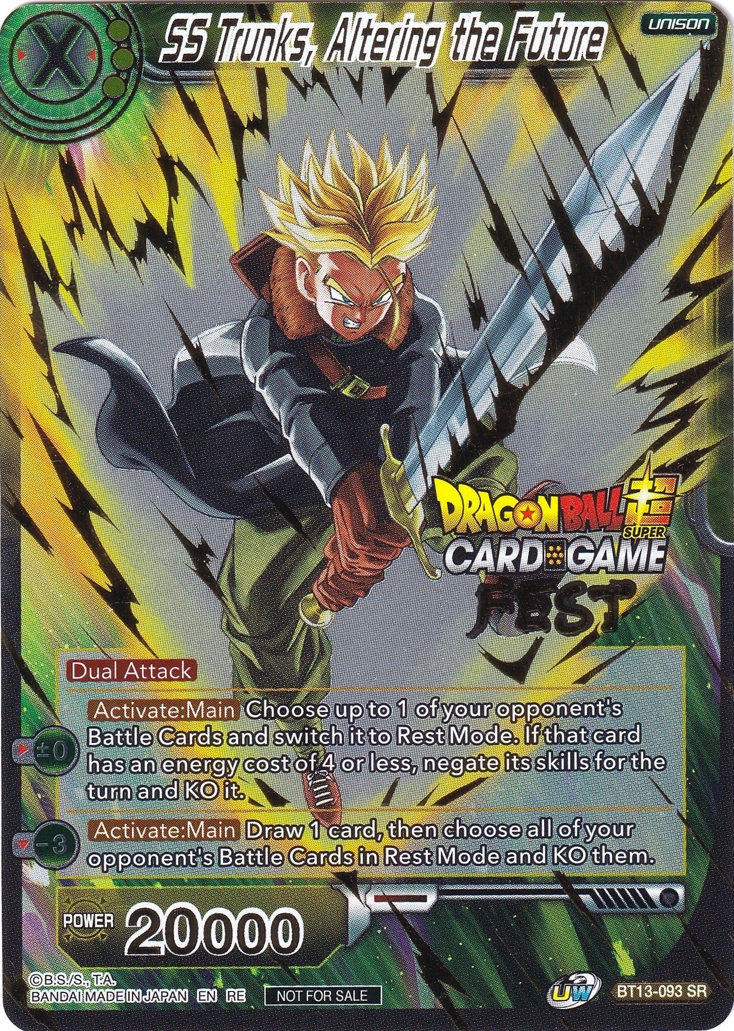 Image for SS Trunks, Altering the Future (Card Game Fest 2022) (Tournament Promotion Cards) (BT13-093) - Dragon Ball Super: Masters