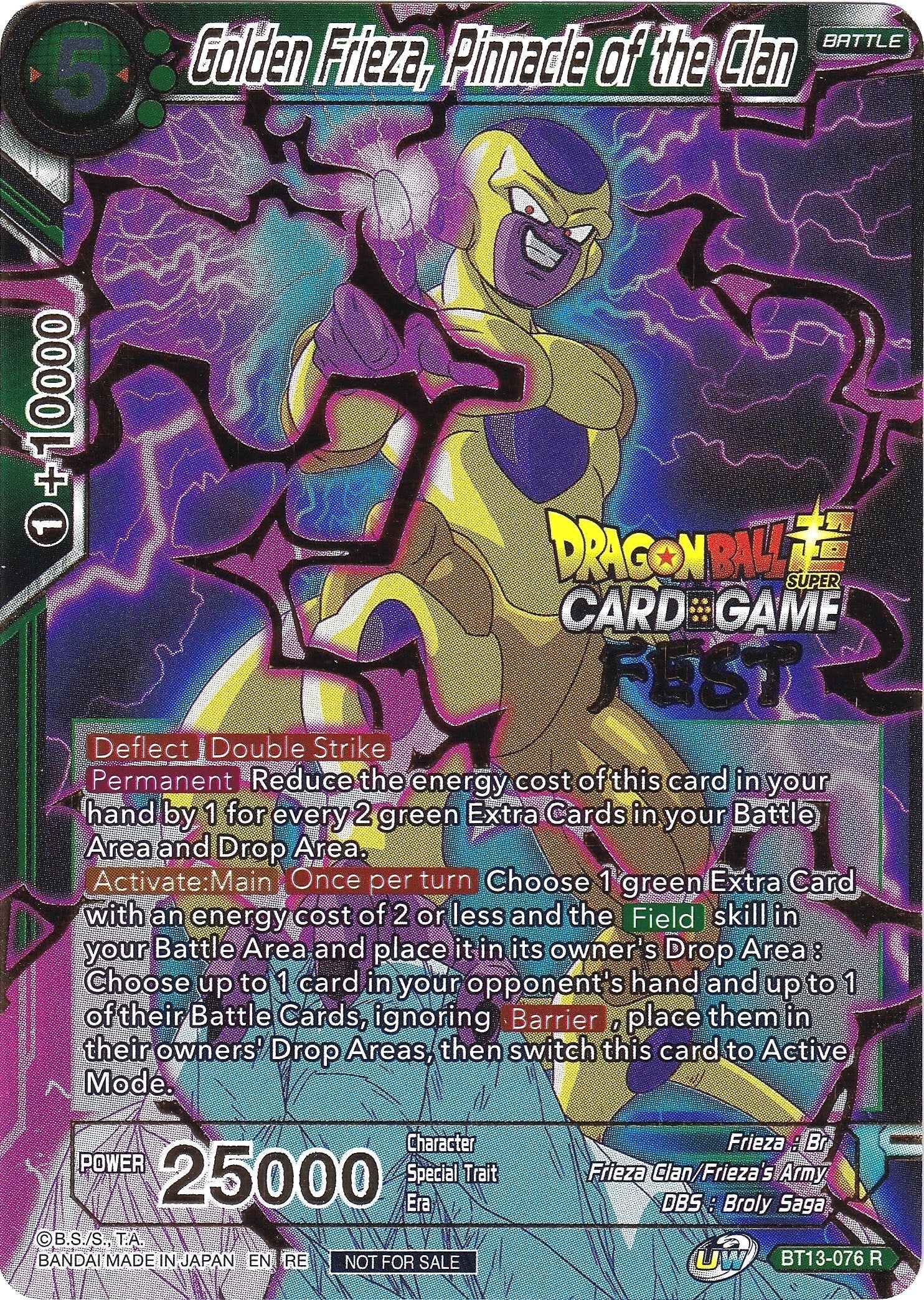 Image for Golden Frieza, Pinnacle of the Clan (Card Game Fest 2022) (Tournament Promotion Cards) (BT13-076) - Dragon Ball Super: Masters